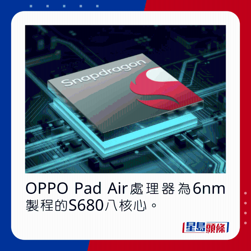 OPPO Pad Air處理器為6nm制程的S680八核心。