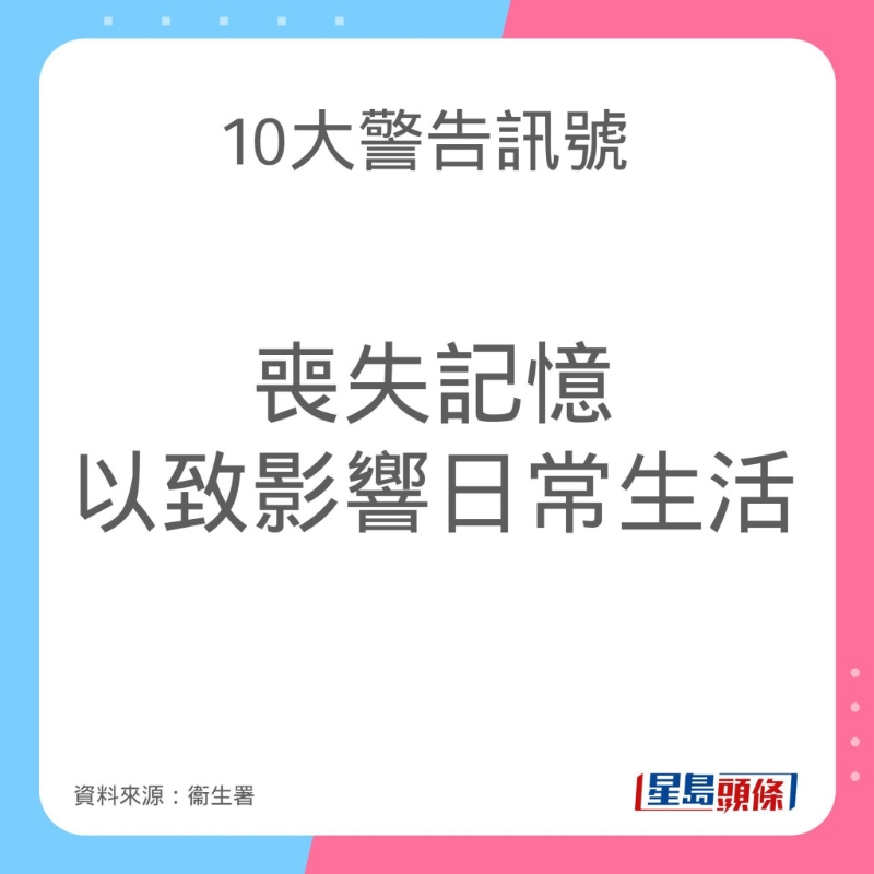 認知障礙癥（腦退化癥）10大警告訊號