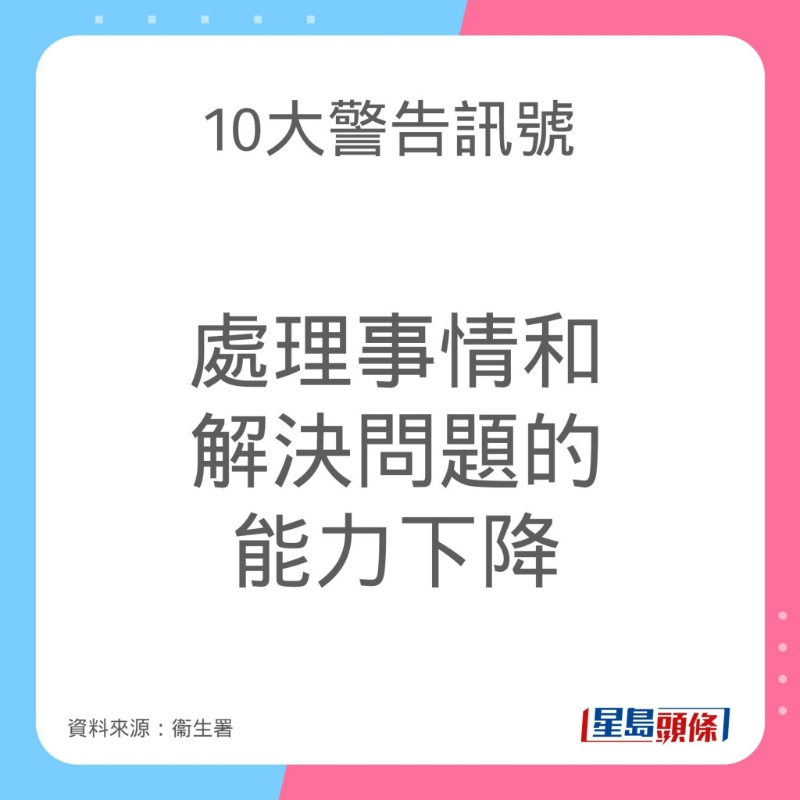 認知障礙癥（腦退化癥）10大警告訊號