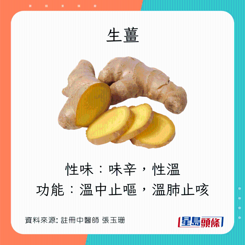 8大增免疫力食物：生薑