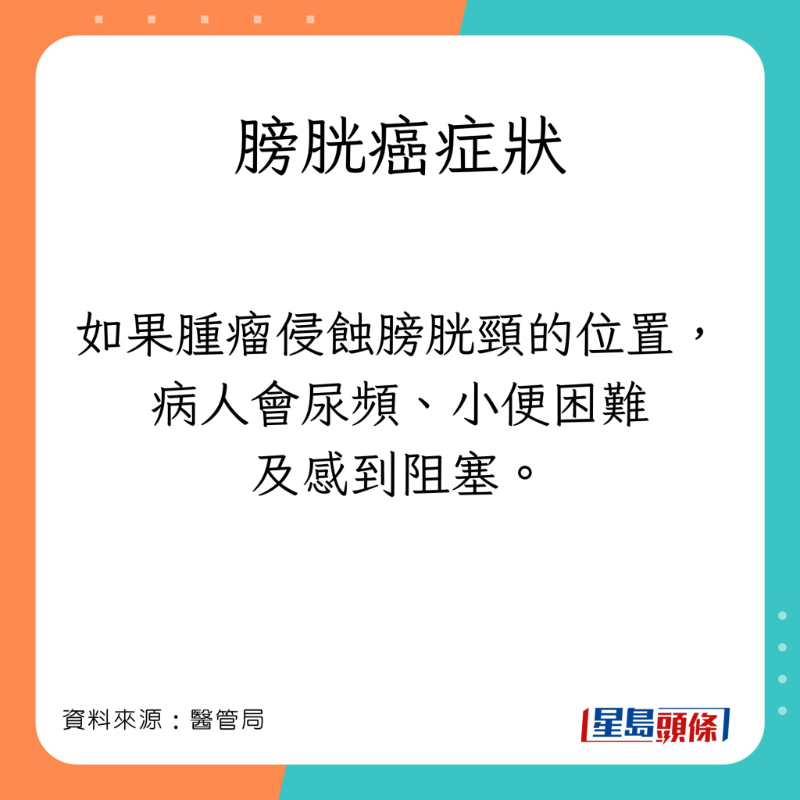 醫管局分享膀胱癌的癥狀。