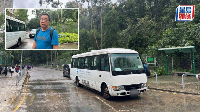 復(fù)康巴士洪水浸半個車胎被困水中，司機(jī)：十幾年未試過！