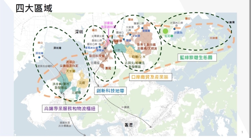 「北部都會區(qū)」四大區(qū)域。