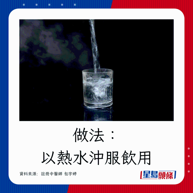 以熱水沖服飲用