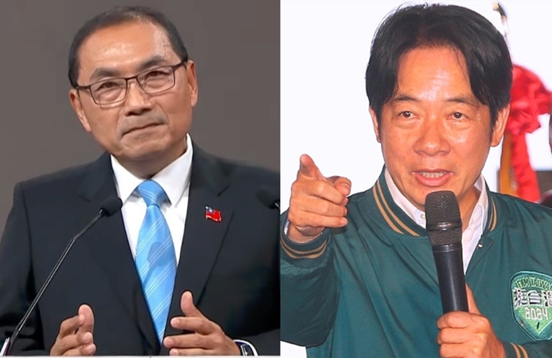 侯友宜（左）曾于2022市長選舉，在賴清德（右）萬里老家違建賴皮寮所在的中幅里取得大勝。