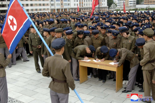 朝鮮指本周初有140多萬名青年報(bào)名參軍。 （路透社）